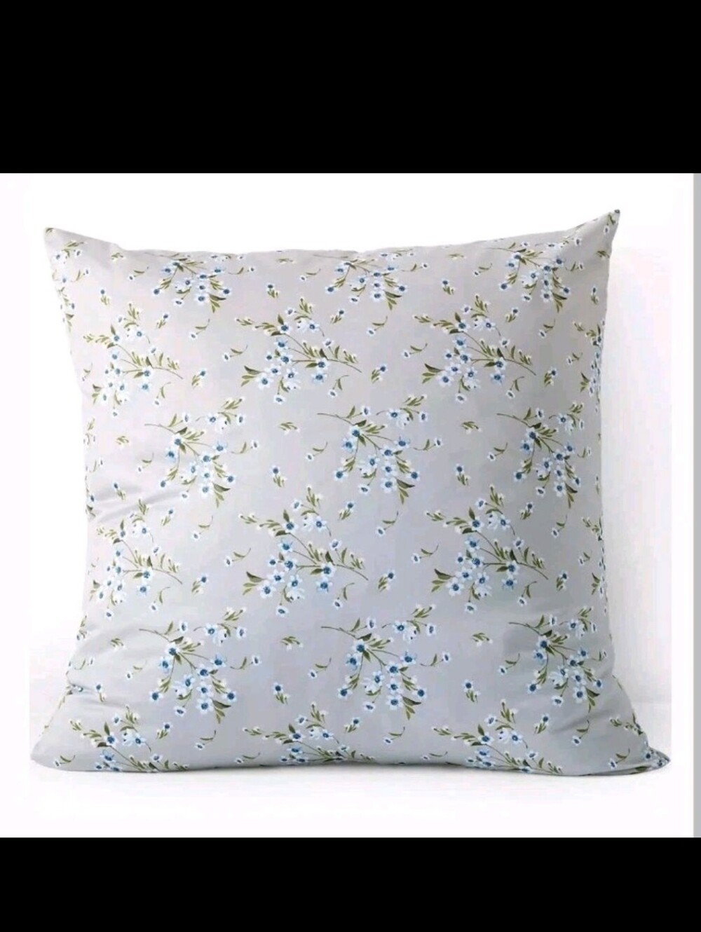 Lands End (Set of 2) 700TC Luxe Sateen Light Fog Snow Drop Floral Euro Shams NWT